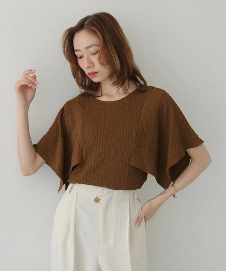 ふくれジャガードケープスリーブプルオーバー BUBBLE JACQUARD CAPE SLEEVE PULLOVER
