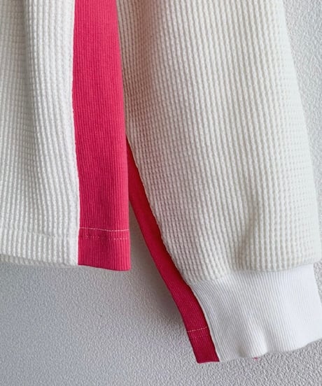 2024SPRING＆SUMEER　HC∀E　エイチシーエーイー　イーチBICOLOR WAFFLE TOP No. E24S0009