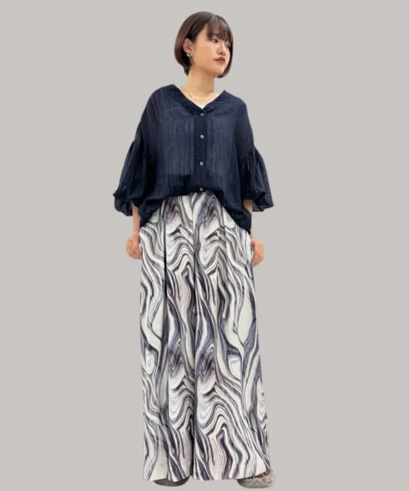 ayane アヤン マーブル柄ワイドパンツ 855748 晩夏初秋物 | Deargo
