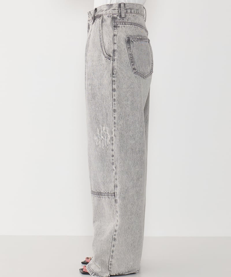 YENN HIGH RISE TUCK WIDE PT WHITE