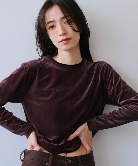 IFMEH イフメ Sheer velour tops IF522-002
