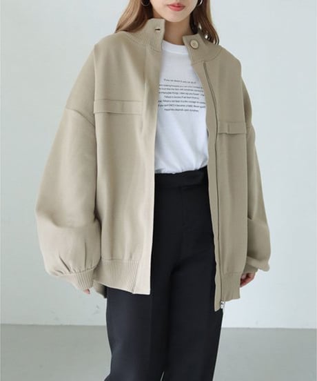 ミラノダンボールKNITボリュームブルゾン　986-18124