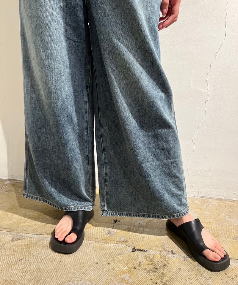 pauline bleu ポリーヌブロー　アシンメトリーデニムパンツ　S 新入荷】👖Pauline Bleu (ポリーヌブロー)ストレッチデニム