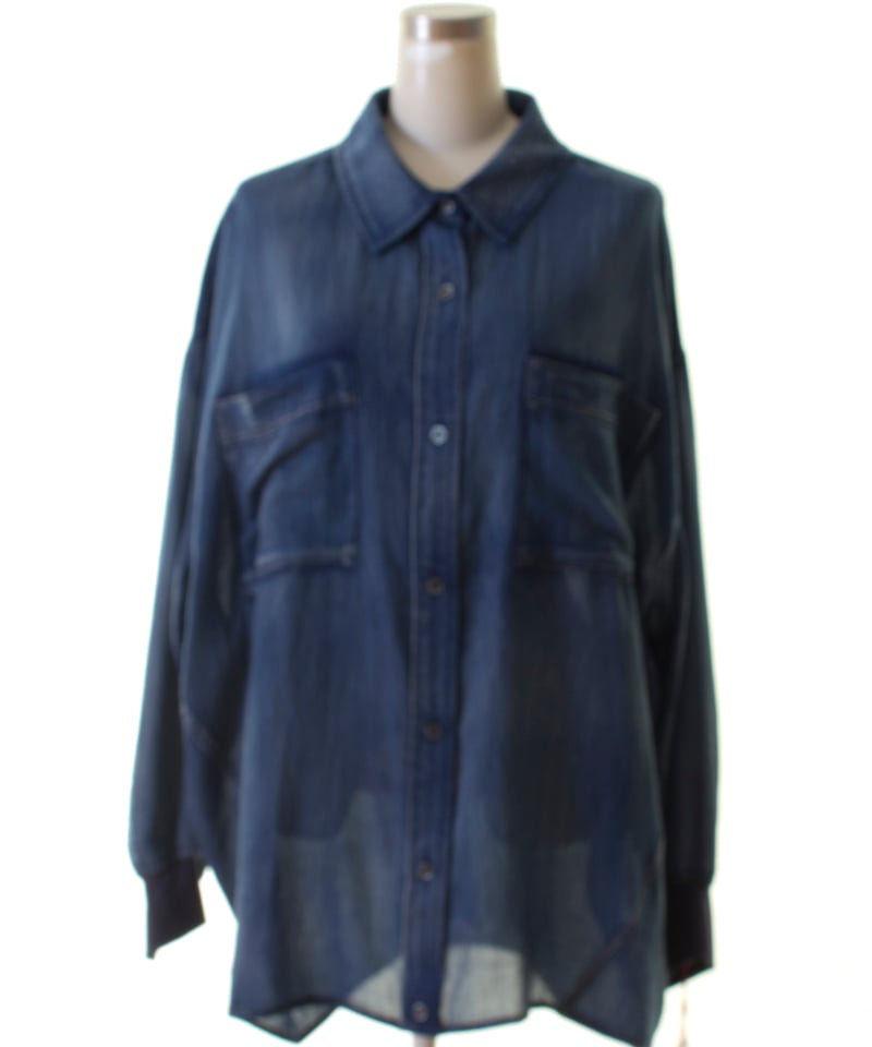 ★Dignite collier ディニテコリエ★ シアーデニムシャツ　NAVY Dignite collier ディニテコリエ シアーデニムシャツ 80256017