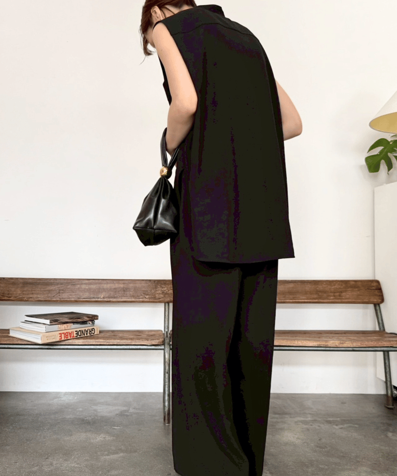 Cafune カフネ　マットストレッチジョーゼットタイトスカート　今季物 Cafune カフネ mat stretch georgette tuck sleeve bl
