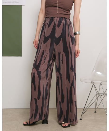 Palm riche ポームリシュ ゼブラライクプリントリラックスプリーツパンツ