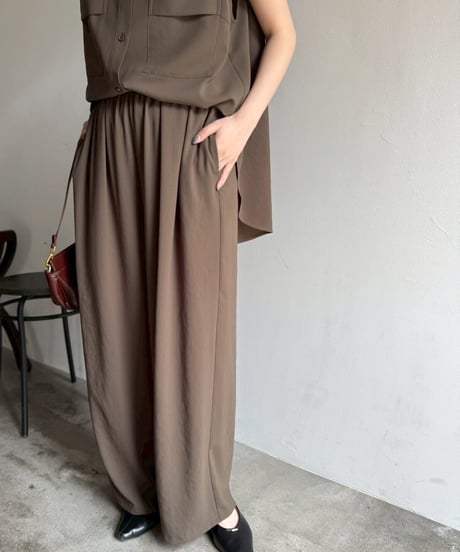 Cafune　カフネ　mat stretch georgette wide easy pants　マットストレッチジョーゼットワイドイージーパンツ　535620