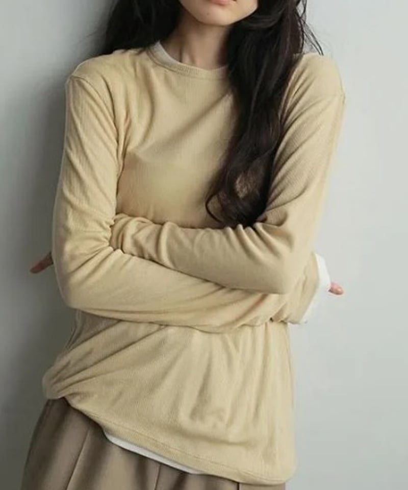 ANUKE (アンヌーク）Layered Rib Tops ホワイト トップス anuke