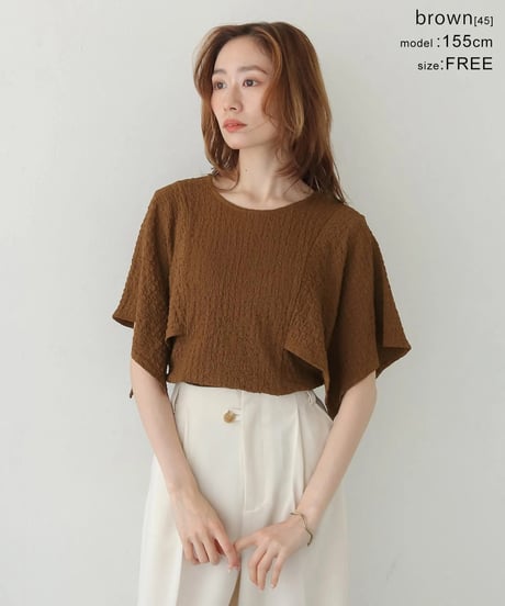 ふくれジャガードケープスリーブプルオーバー BUBBLE JACQUARD CAPE SLEEVE PULLOVER