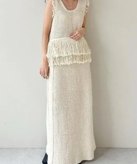 anuke アンヌーク Crochet Knit Skirt 62610804 本州送料無料！3月中旬～4月中旬発送予定