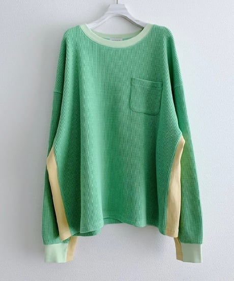 2024SPRING＆SUMEER　HC∀E　エイチシーエーイー　イーチBICOLOR WAFFLE TOP No. E24S0009