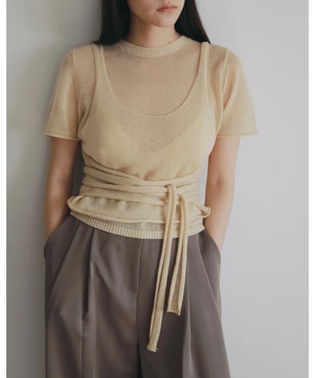 anuke アンヌーク Wrapcami Layered Knit 62620503