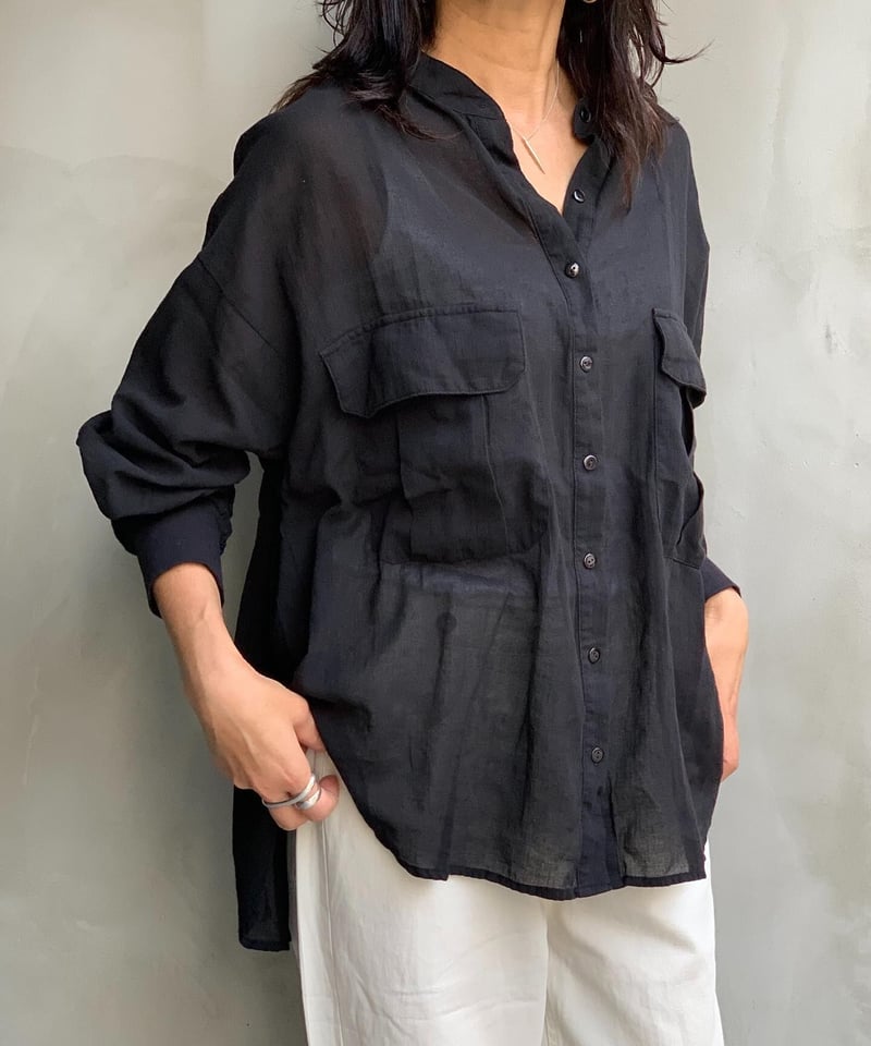 フラミンゴファーム　デニムロングシャツ フラミンゴファーム デニムロングシャツ Flamingo firm】袖リブ