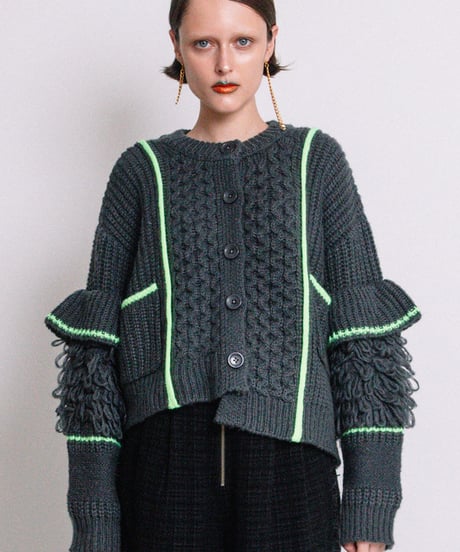 AULA AILA　アウラアイラ　ループフリンジニットカーディガン LOOP FRINGE KNIT CARDIGAN 1243-09035