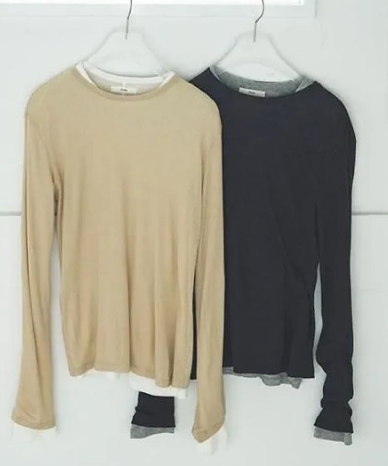 anuke (アンヌーク） Layered Sheer Long T-shirts 6252