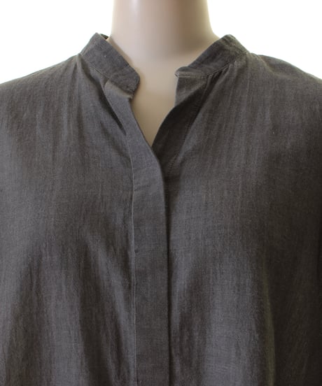 PASSIONE パシオーネ ROBE　ローブオーバーサイズ フレンチスリーブ デニム シャンブレー シャツ  626911 2026NEWARIIVAL