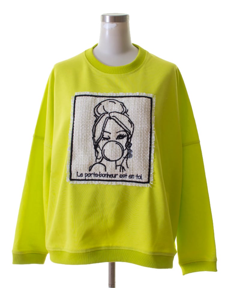 MARIED'OR マリードール 大人気☆ 裏毛刺繍貼り付け脇タック