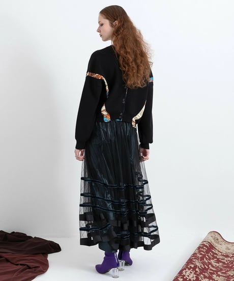 AULA AILA　アウラアイラ　ボーダーチュールスカート BORDER TULLE SKIRT 1253-07036 本州送料無料！