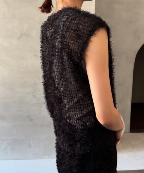 Cafune　カフネ　feather tulle french pullover フェザー×チュールのフレンチスリーブブラウス 535906