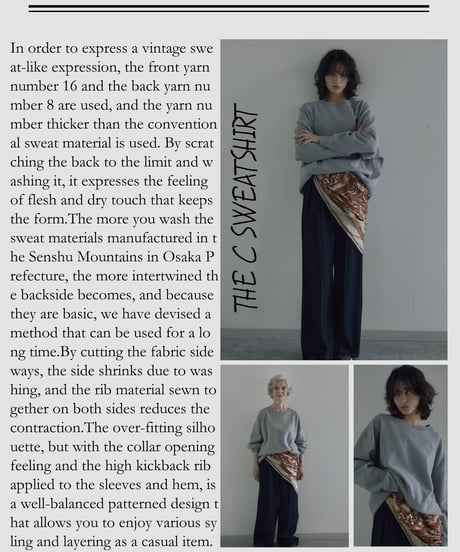 CREDONA　クレドナ【THE C】 POINT SWEATSHIRTS 1424512006
