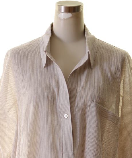 cafune カフネ PASSIONE パシオーネ ROBE　ローブ 楊柳素材ストライプヘンリーネックシャツ　625901　2026NEWARIIVAL
