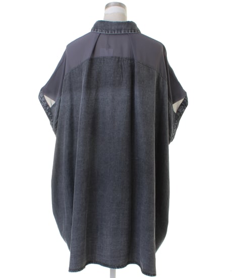 CYNICAL シニカル テンセルデニム×ジョーゼットロングシャツ 612-95131 (2026NEWARIIVAL)