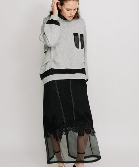 AULA AILA　アウラアイラ　シアーコンビネーションプルオーバー SHEER COMBINATION PULLOVER 1251-08010 送料無料