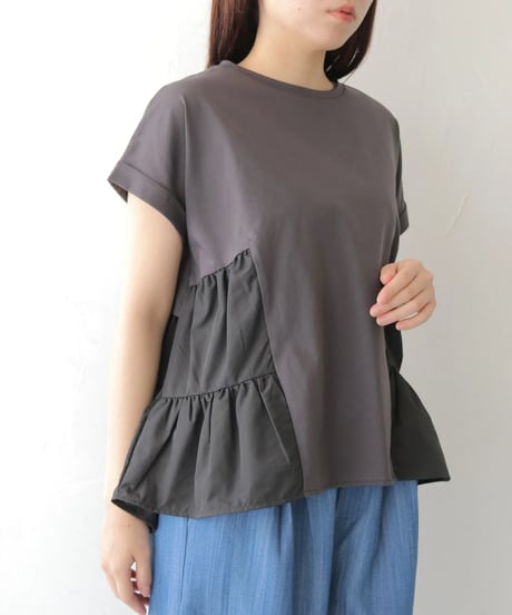 ドライタッチコットン 異素材ドッキングTEE 980-25137 (2026NEWARIIVAL)