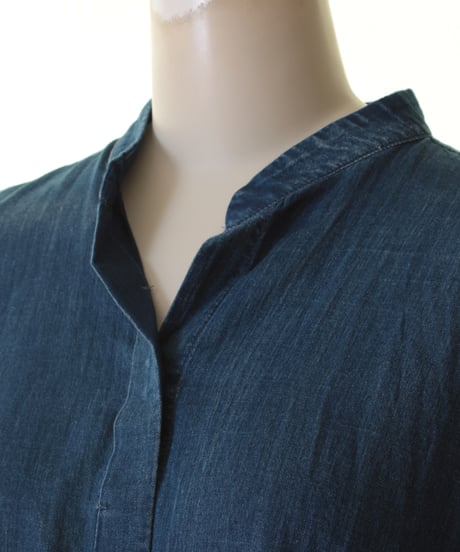 PASSIONE パシオーネ ROBE　ローブオーバーサイズ フレンチスリーブ デニム シャンブレー シャツ  626911 2026NEWARIIVAL