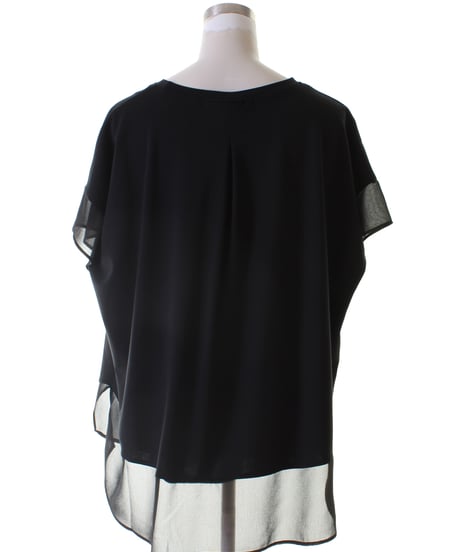 Anna Kerry　アンナケリー 異素材コンビ シフォン 切替カットソー 56262912 2026NEWARIIVAL