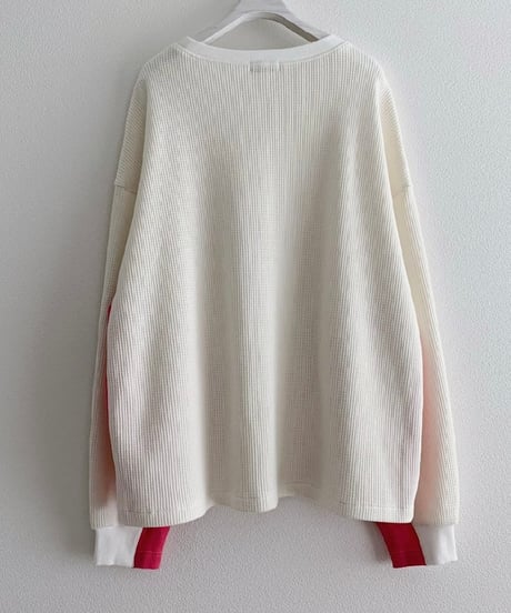 2024SPRING＆SUMEER　HC∀E　エイチシーエーイー　イーチBICOLOR WAFFLE TOP No. E24S0009