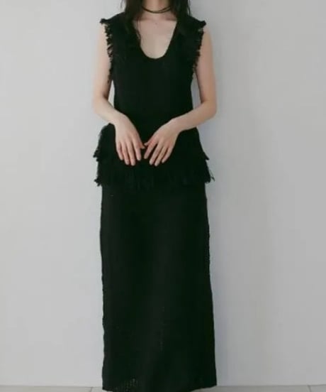 anuke アンヌーク Fringe Knit Tanktop 62610510 本州送料無料！3月中旬～4月中旬発送予定