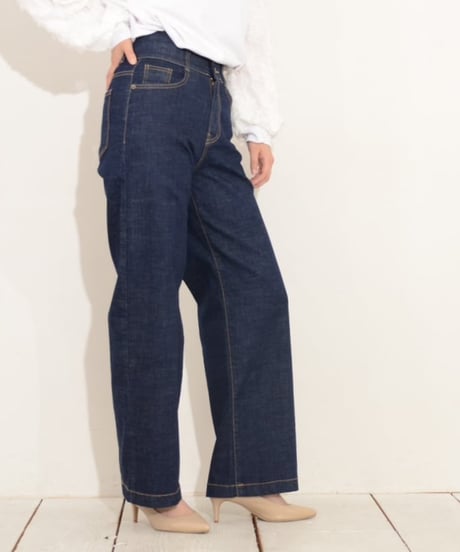 【再再入荷】Praia　プライア　ハイウエストセミワイドデニム  LERK-23111
