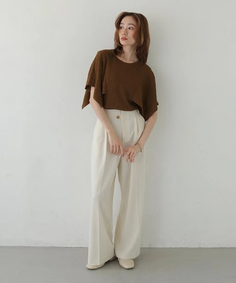 ふくれジャガードケープスリーブプルオーバー BUBBLE JACQUARD CAPE SLEEVE PULLOVER
