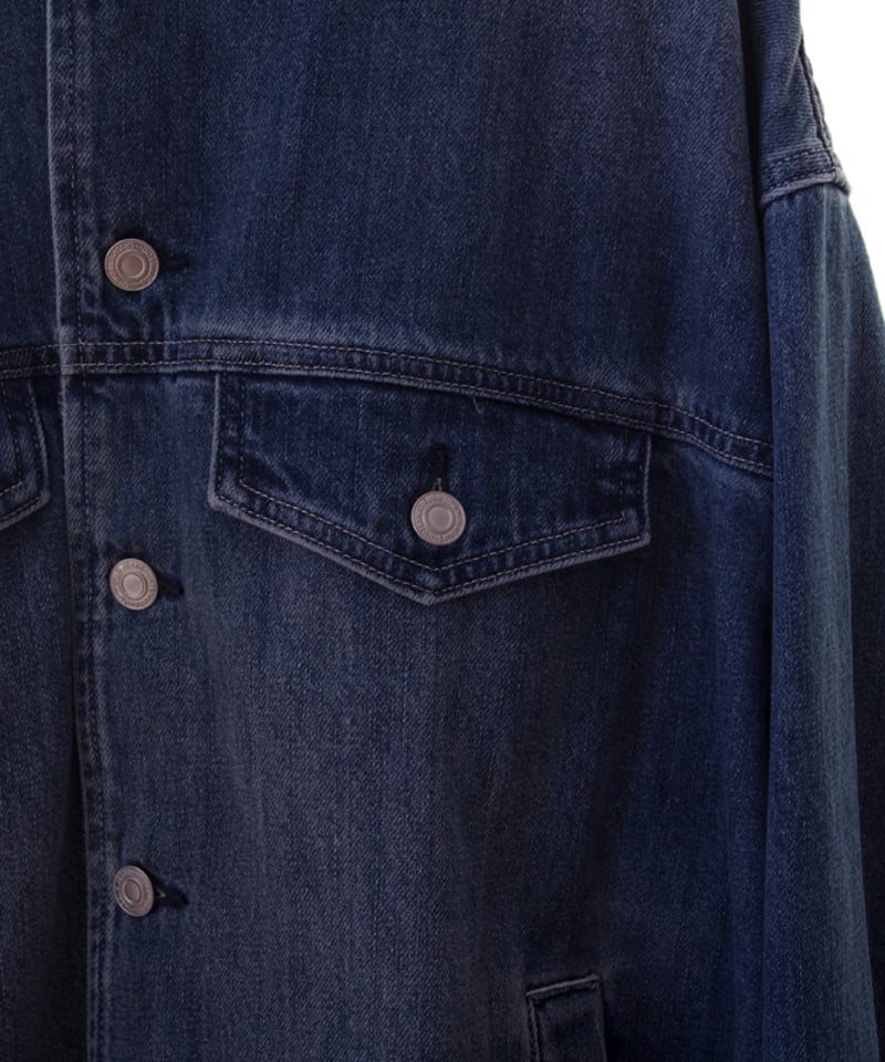 Cafune カフネ 衿合皮コットンデニム ジャケット 535419 本州