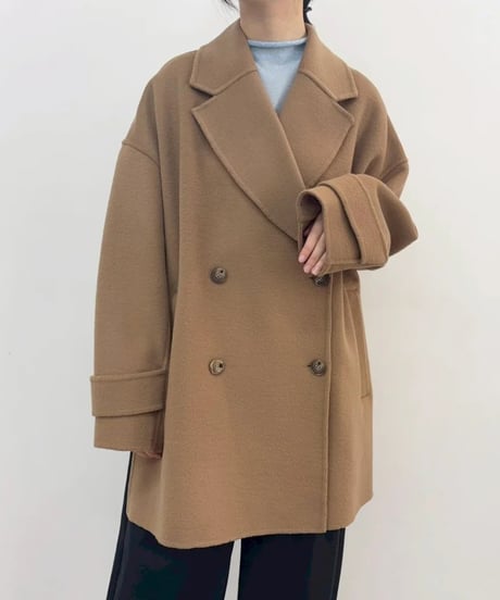 シャルムショートビーバー　ストール付きウールコート　652-94001　2026AW　9月下旬発送