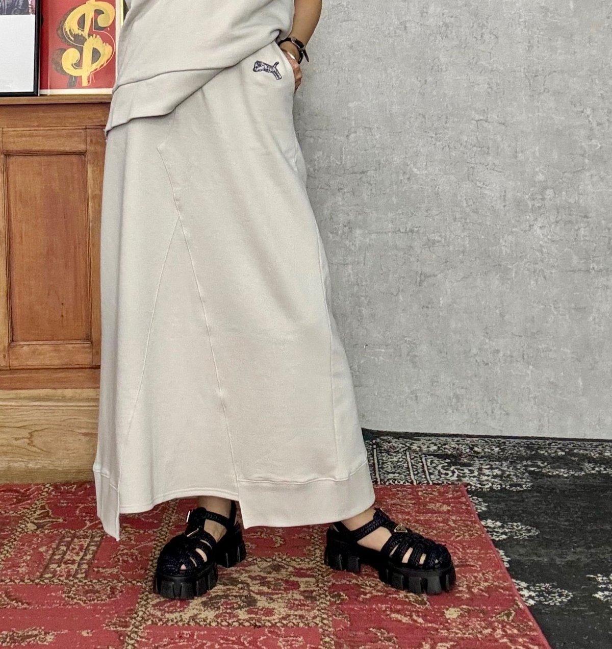 TRANOI. トラノイ TORAステッチフレアスカート 214J513 本州送料無料