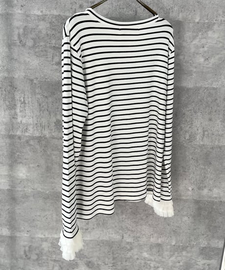 Anna Kerry　アンナケリー ボーダーフリルカフトップス 56261917