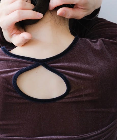 IFMEH イフメ Sheer velour tops IF522-002
