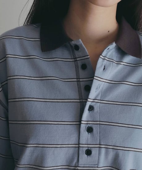 anuke アンヌーク　Border Loose Polotops　62620613