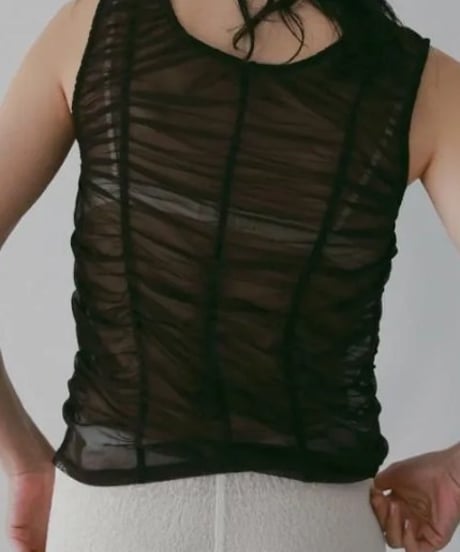 anuke アンヌーク Tulle Gather Tanktop 62610626 4月中旬～5月中旬発送予定