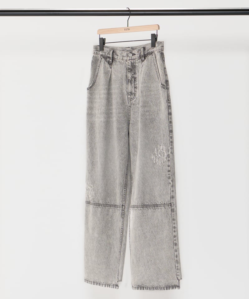 YENNイェン HIGH RISE TUCK WIDE PT L/GRAYD Y241-310