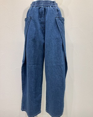 CYAN TOKYO シアントーキョー オーバータックリネンデニムワイド