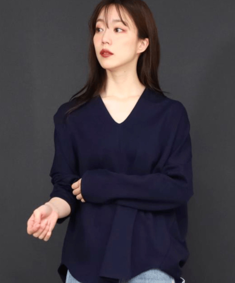 MARIED'OR マリードール ふくらみウール混Vネックプルオーバー 16196