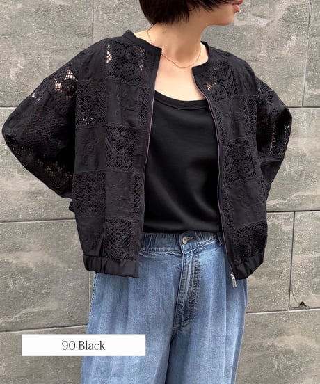 Anna Kerry　アンナケリー パッチワークレースブルゾン 85261416 2026NEWARIIVAL
