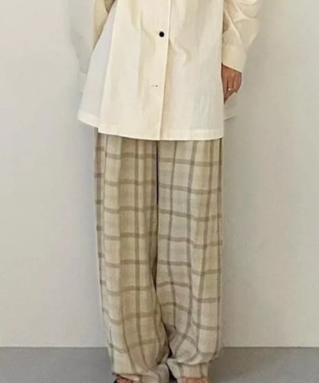 anuke アンヌーク Check Daubletuck Pants 62610702 本州送料無料！4月中旬～5月中旬発送予定