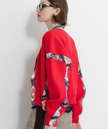 AULA AILA　アウラアイラ　スカーフプリント2WAYニット SCARF PRINT 2WAY KNIT 1253-09029 本州送料無料！