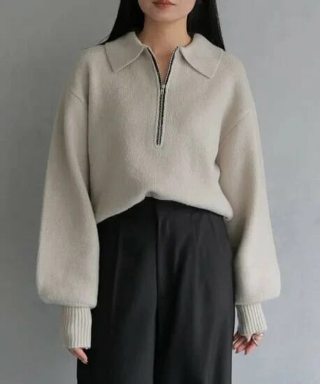&g'aime アンジェム ポロハーフジップニット　　986-67014