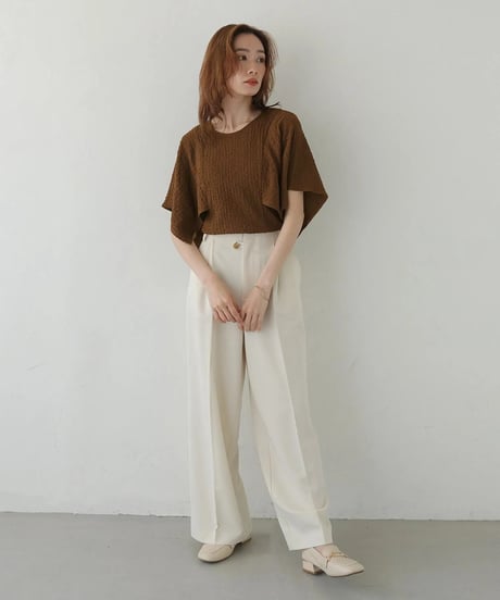 ふくれジャガードケープスリーブプルオーバー BUBBLE JACQUARD CAPE SLEEVE PULLOVER