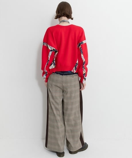 AULA AILA　アウラアイラ　スカーフプリント2WAYニット SCARF PRINT 2WAY KNIT 1253-09029 本州送料無料！